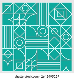 Abstract minimal bauhaus designs seamless geometric shapes vector geometry background for banner, template, cover, print.