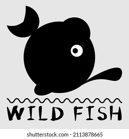 abstract minimal black fish logo made of circles and ovals