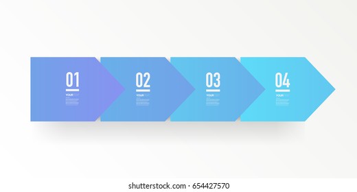 Abstract minimal blue arrows design with numbers and your text. 
Eps 10 stock vector illustration 