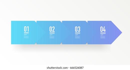 Abstract minimal blue arrows design with numbers and your text. 
Eps 10 stock vector illustration 