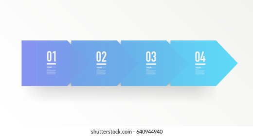 Abstract minimal blue arrows text box design with numbers and your text. 
Eps 10 stock vector illustration