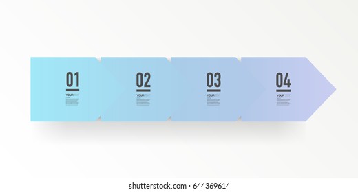 Abstract minimal blue arrows text box design with numbers and your text. Eps 10 stock vector illustration 