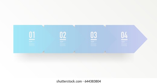 Abstract minimal blue arrows text box design with numbers and your text. Eps 10 stock vector illustration 