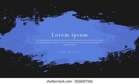Abstract Minimal Blue Frame Rough Grunge Banner Design In Black Background
