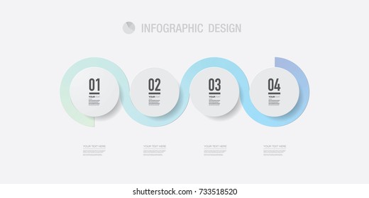 Abstract minimal bright infographic design circles with numbers and your text. Eps 10 stock vector illustration 