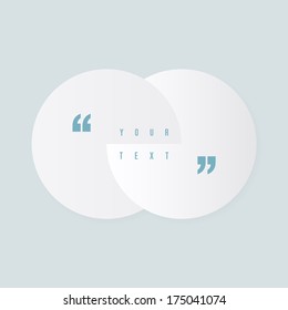 Abstract minimal bright text bubble design with quotation marks and your text  Eps 10 vector illustration 
