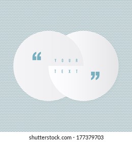 Abstract minimal bright text bubble design on wave background with quotation marks and your text  Eps 10 vector illustration 