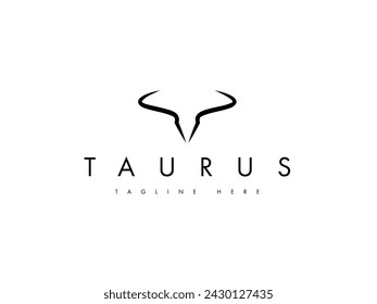 abstract minimal bull cow head logo design