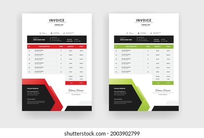 Abstract Minimal business invoice template design, Professional corporate invoice template


