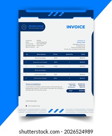 Abstract Minimal business invoice template design