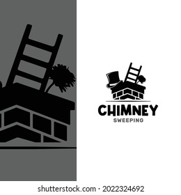 Abstract Minimal Chimney Sweeping Logo Template