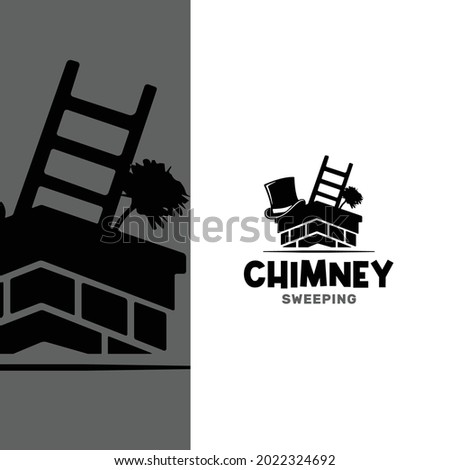 Abstract Minimal Chimney Sweeping Logo Template