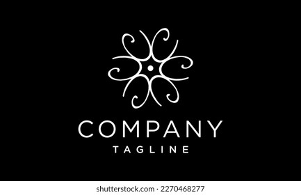 Abstract minimal circular curved line logo