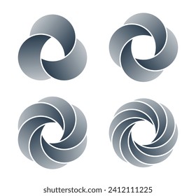 Abstract minimal circular designs isolated on white background. Vector illustration.