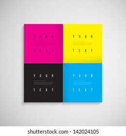 Abstract minimal CMYK design text boxes  Eps 10 vector illustration