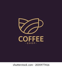 Abstract Minimal coffee logo Design Template. Graphic Symbol for Corporate Business Identity.Creative Vector Graphic Element.