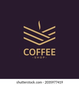 Abstract Minimal coffee logo Design Template. Graphic Symbol for Corporate Business Identity.Creative Vector Graphic Element.