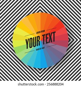 Abstract minimal color wheel design with your text on black and white background  Eps 10 stock vector illustration 