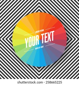 Abstract minimal color wheel design with your text on black and white background Eps 10 stock vector illustration 