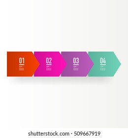 Abstract minimal colorful arrows text box design with numbers and your content can be used for workflow layout, number options, web. 
Eps 10 stock vector illustration 