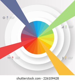 Abstract minimal colorful infographic design with web icons and your text  Eps 10 stock vector illustration 