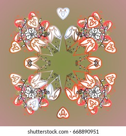 Abstract minimal colorful pattern background. Vector snowflakes on a background.