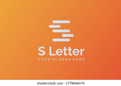 abstract minimal colorful s letter business logo design with gradient background. 