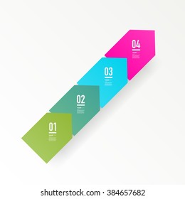Abstract minimal colorful square text box design with numbers and your text can be used for workflow layout, number options, web design. 
Eps 10 stock vector illustration 