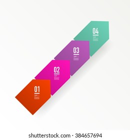 Abstract minimal colorful square text box design with numbers and your text can be used for workflow layout, number options, web design. 
Eps 10 stock vector illustration 