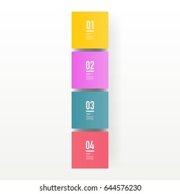 Abstract minimal colorful squares text box design with numbers and your text. 
Eps 10 stock vector illustration 