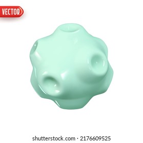 Abstract minimal comet and asteroid. meteor stone. Planet and moon with bulging craters. Realistic 3d design In plastic cartoon style. Icon isolated on white background. Vector illustration