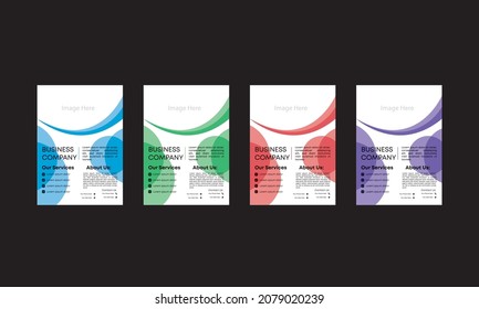 Abstract Minimal Corporate Flyer Template, New Year Flyer, with 4 color