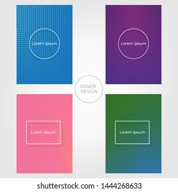 Abstract Minimal Cover Design. Colorful Halftone Gradient Background. Vectors Illustrations.