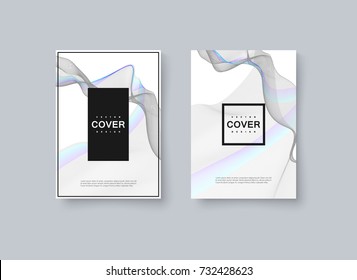 Abstract minimal cover design. Vector creative illustration. Brochure or annual report template for corporate branding. A4 paper size poster with abstract wavy lines.
