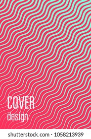 Abstract minimal cover with geometric waves and gradients. Trendy layout with halftone. Abstract minimal cover template for book, banner, invitation and poster. Futuristic business illustration.