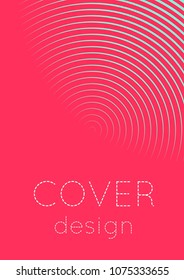 Abstract minimal cover with geometric waves and gradients. Trendy layout with halftone. Abstract minimal cover template for book, banner, invitation and poster. Futuristic business illustration.