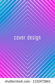 Abstract minimal cover with geometric waves and gradients. Trendy layout with halftone. Abstract minimal cover template for book, banner, invitation and poster. Futuristic business illustration.