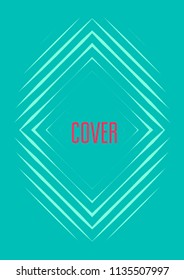 Abstract minimal cover with geometric waves and gradients. Trendy layout with halftone. Abstract minimal cover template for book, banner, invitation and poster. Futuristic business illustration.