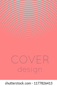 Abstract minimal cover with geometric waves and gradients. Trendy layout with halftone. Abstract minimal cover template for book, banner, invitation and poster. Futuristic business illustration.