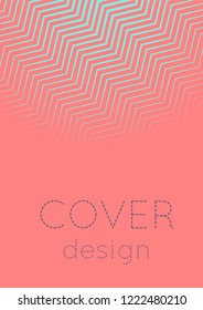 Abstract minimal cover with geometric waves and gradients. Trendy layout with halftone. Abstract minimal cover template for book, banner, invitation and poster. Futuristic business illustration.