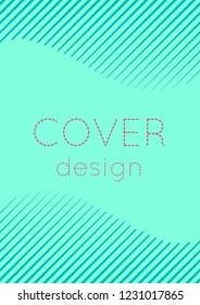 Abstract minimal cover with geometric waves and gradients. Trendy layout with halftone. Abstract minimal cover template for book, banner, invitation and poster. Futuristic business illustration.