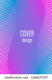 Abstract minimal cover with geometric waves and gradients. Trendy layout with halftone. Abstract minimal cover template for book, banner, invitation and poster. Futuristic business illustration.