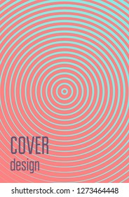 Abstract minimal cover with geometric waves and gradients. Trendy layout with halftone. Abstract minimal cover template for book, banner, invitation and poster. Futuristic business illustration.