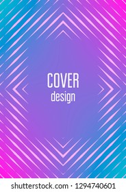 Abstract minimal cover with geometric waves and gradients. Trendy layout with halftone. Abstract minimal cover template for book, banner, invitation and poster. Futuristic business illustration.