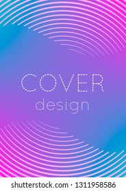 Abstract minimal cover with geometric waves and gradients. Trendy layout with halftone. Abstract minimal cover template for book, banner, invitation and poster. Futuristic business illustration.