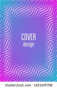 Abstract minimal cover with geometric waves and gradients. Trendy layout with halftone. Abstract minimal cover template for book, banner, invitation and poster. Futuristic business illustration.