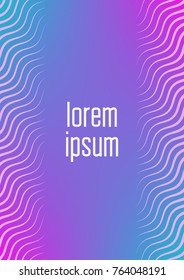 Abstract minimal cover with geometric waves and gradients. Trendy layout with halftone. Abstract minimal cover template for book, banner, invitation and poster. Futuristic business illustration.