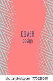 Abstract minimal cover with geometric waves and gradients. Trendy layout with halftone. Abstract minimal cover template for book, banner, invitation and poster. Futuristic business illustration.