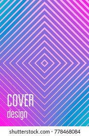 Abstract minimal cover with geometric waves and gradients. Trendy layout with halftone. Abstract minimal cover template for book, banner, invitation and poster. Futuristic business illustration.
