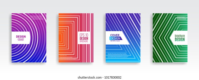 Abstract minimal covers design template. Geometric halftone gradients background. Vector templates for flyers, presentations and brochure.